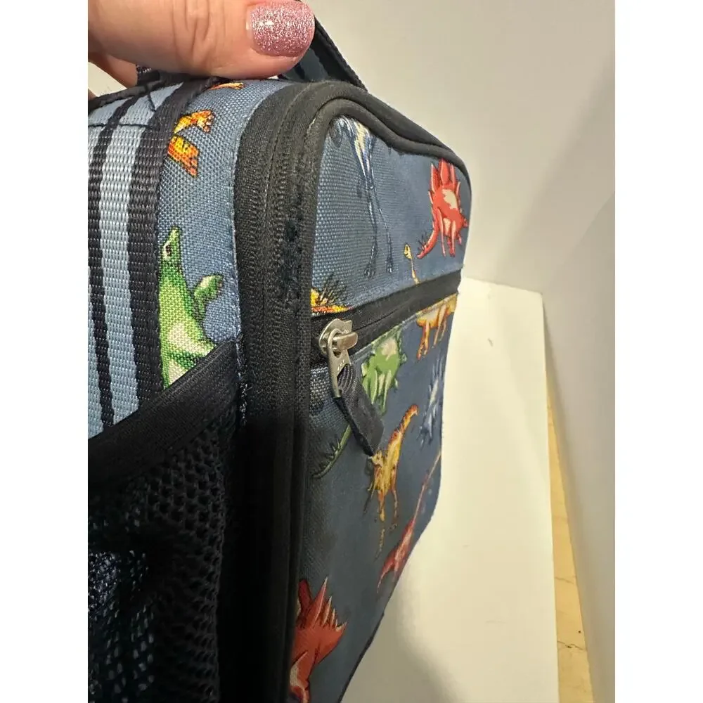 Pottery Barn kids book bag and matching lunchbox Dinosaurs rainbow multi color